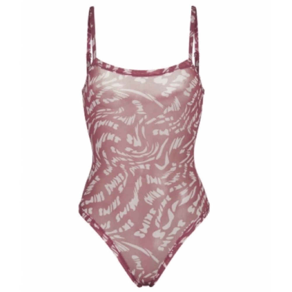 Skims Summer Mesh Raspberry Swirl Bodysuit